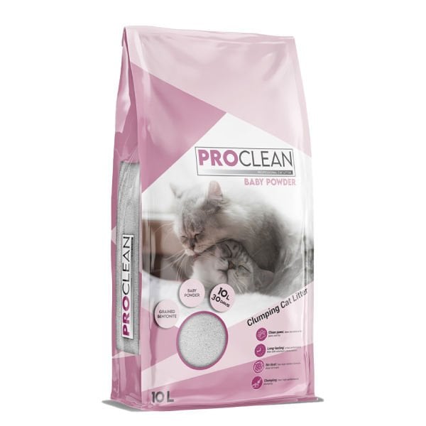ProClean Bebek Pudra Kokulu Topaklanan Kedi Kumu 1 Adet İnce Taneli 10 Lt ürünü görseli