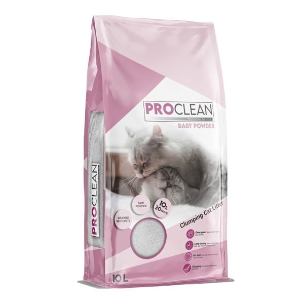 ProClean Bebek Pudra Kokulu Topaklanan Kedi Kumu 1 Adet Kalın Taneli 10 Lt ürünü görseli