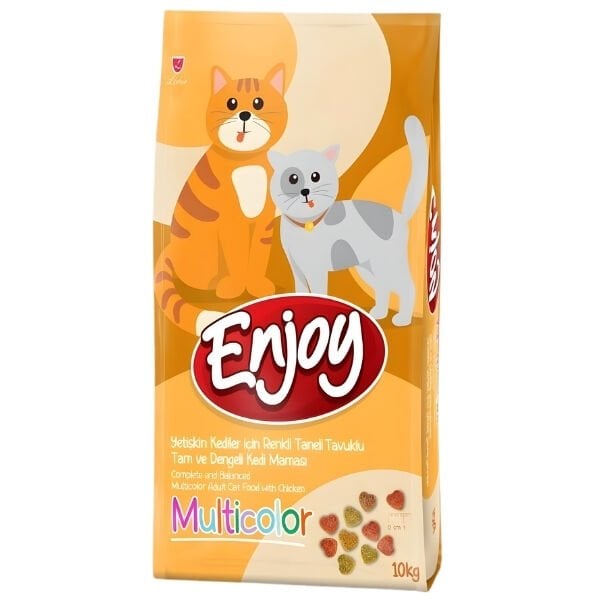 Enjoy Multi Color Tavuklu Yetişkin Kedi Maması 10 Kg - Kuru Kedi Maması