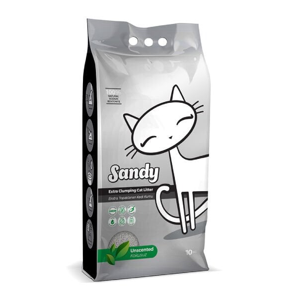 Sandy Parfümsüz Ekstra Topaklanan Sodyum Bentonit Kedi Kumu 1 Adet 10 Kg ürünü görseli