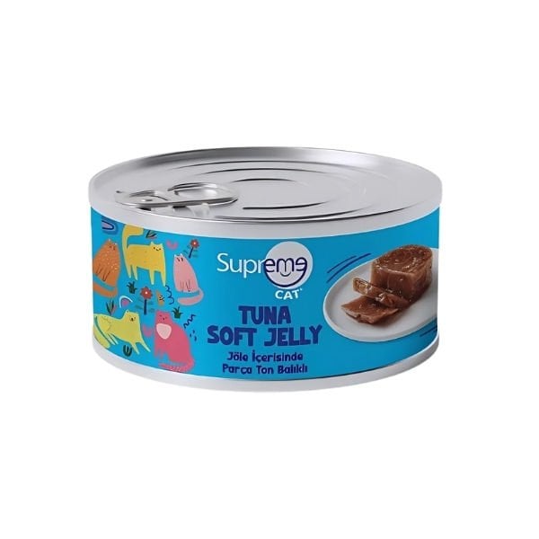 Supreme Cat Jöle İçerisinde Ton Balıklı Yetişkin Konserve Kedi Maması 1 Adet 85 Gr yaş konserve kedi maması