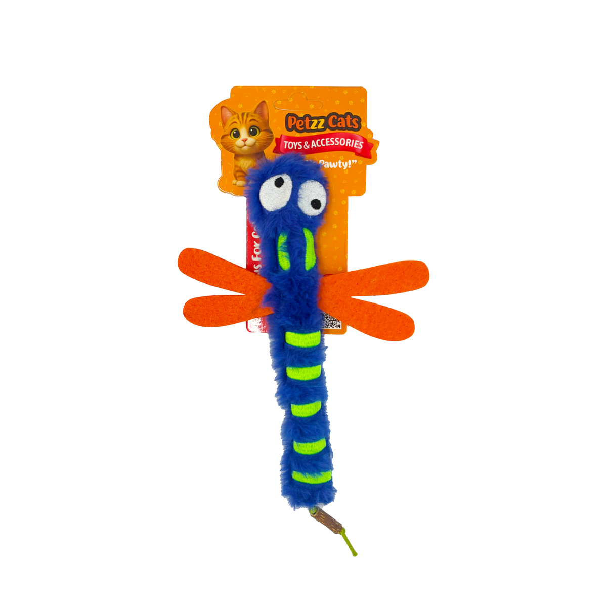 PetzzCats DragonFly Matatabi ve Çıngırak Sesli Peluş Kedi Oyuncağı Mavi 22x15 Cm - Kedi Oyuncağı