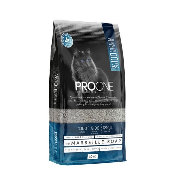 ProOne Hypoallergenic Marsilya Sabunu Kokulu İnce Taneli Sodyum Bentonit Kedi Kumu 1 Adet 10 Kg ürünü görseli