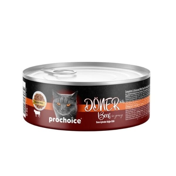 Prochoice Döner Bites Sos İçinde Sığır Etli Yetişkin Konserve Kedi Maması 70 Gr 1 Adet
