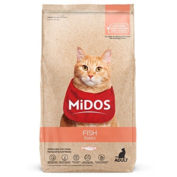 Midos Balık ve Pirinçli Kısırlaştırılmış Yetişkin Kedi Maması 15 Kg - Kuru Kedi Maması