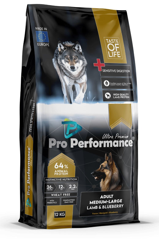 Pro Performance Kuzu Etli ve Yaban Mersinli Orta ve Büyük Irk Yetişkin Köpek Maması 12 Kg