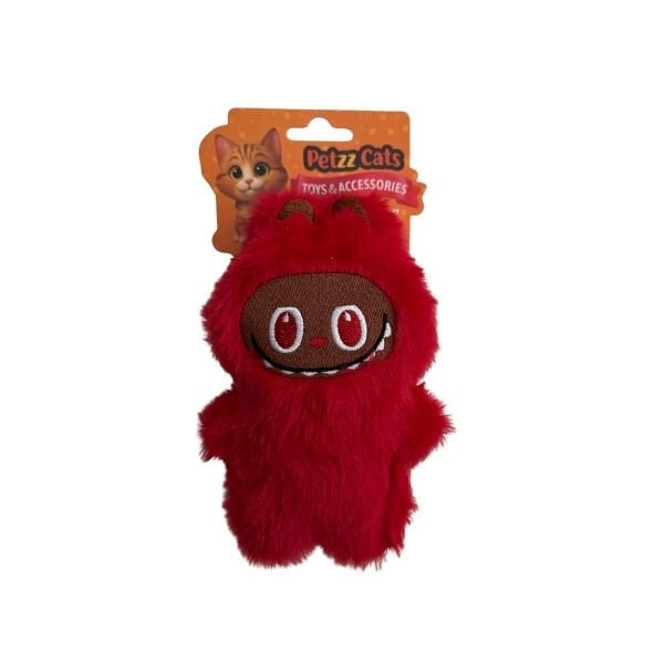 PetzzCats Matatabi Labubu Peluş Kedi Oyuncağı Kırmızı 16x10 Cm - Kedi Oyuncağı