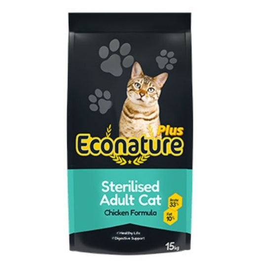 Econature Plus Tavuklu Kısırlaştırılmış Yetişkin Kedi Maması 15 Kg - Kuru Kedi Maması
