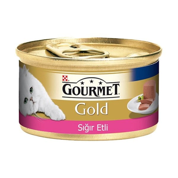 Gourmet Gold Kıyılmış Sığır Etli Yetişkin Konserve Kedi Maması 1 Adet 85 Gr yaş konserve kedi maması