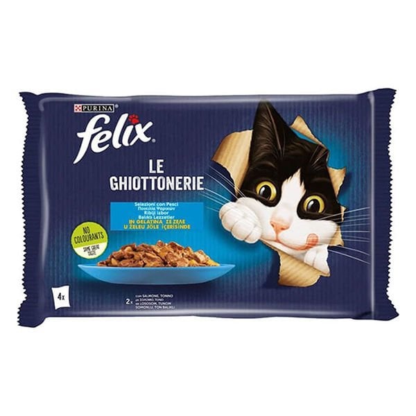 Felix Taze Somonlu Jöleli Pouch Yetişkin Yaş Kedi Maması 1 Adet 4x85 Gr
