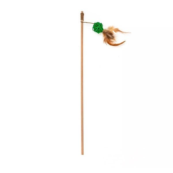Aquael Ecomfy Toy Gaia Rod Rattan Tüylü Kedi Oltası Oyuncağı 50 Cm - Kedi Oyuncağı