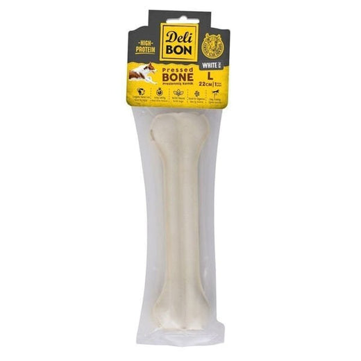 Delibon Deri Press Köpek Kemik Ödülü Beyaz Medium 22 Cm 1 Adet