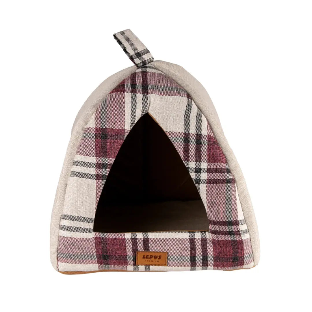Lepus Keops Piramit Kedi ve Köpek Yatağı Ekose 35x35x40 Cm - Kedi Aksesuarı