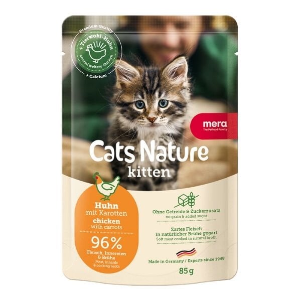 Mera Cats Nature Kitten Tavuklu Pouch Yavru Konserve Kedi Maması 85 Gr 1 Adet yaş konserve kedi maması