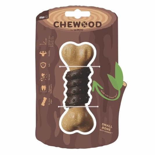 M-Pets Chewood Kemik Kauçuk Köpek Oyuncağı 3.9x5.1x5.8 Cm Small Kahverengi
