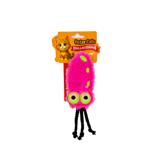 PetzzCats Kalamar Matatabi ve Çıngırak Sesli Peluş Kedi Oyuncağı Pembe 22x7 Cm - Kedi Oyuncağı