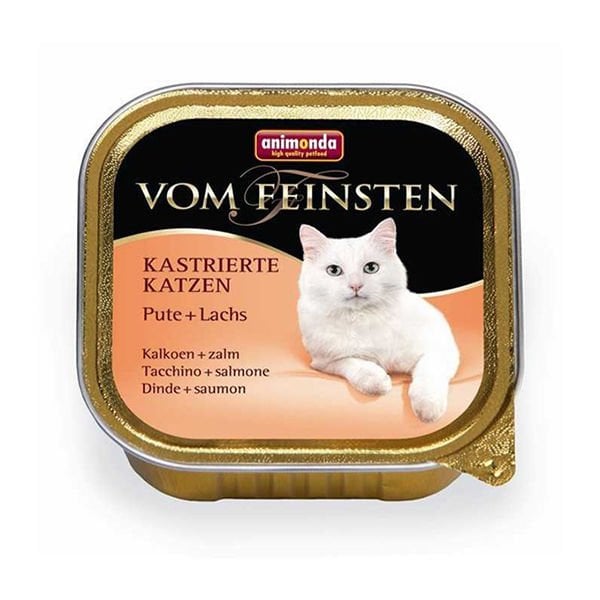 Animonda Vom Feinsten Hindi ve Somon Balıklı Kısırlaştırılmış Konserve Kedi Maması 1 Adet 100 Gr yaş konserve kedi maması