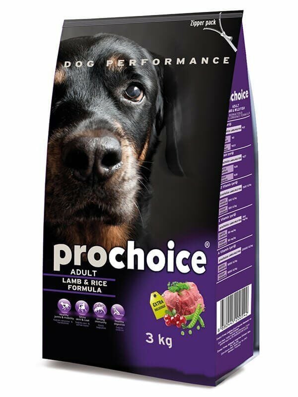 Pro Choice Adult Lamb Kuzu Etli Yetişkin Köpek Maması 3 Kg - Kuru Köpek Maması
