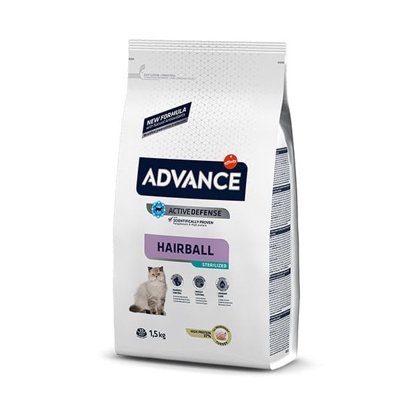 Advance Hairball Tüy Yumağı Önleyen Hindili Kısır Kedi Maması 1.5 Kg - Kuru Kedi Maması