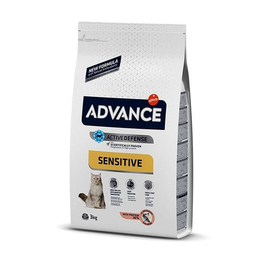 Advance Sensitive Somonlu Hassas Yetişkin Kedi Maması 3 Kg - Kuru Kedi Maması