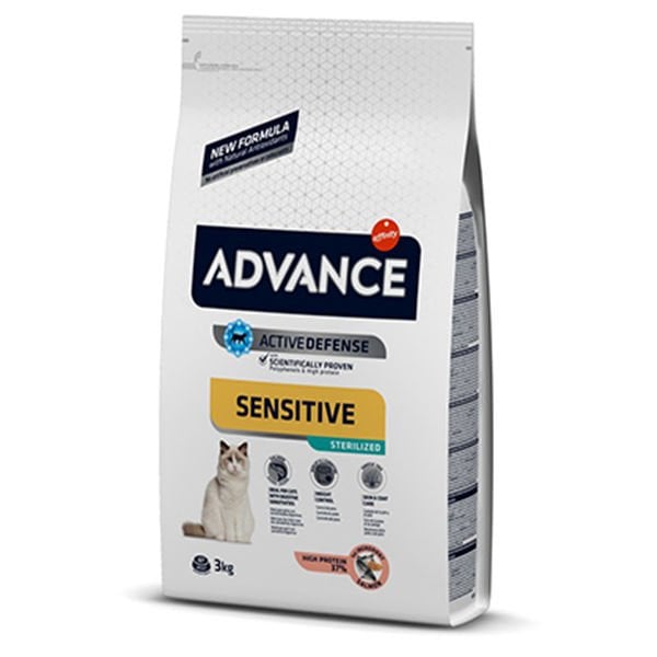 Advance Sensitive Somonlu Hassas Kısırlaştırılmış Kedi Maması 3 Kg - Kuru Kedi Maması