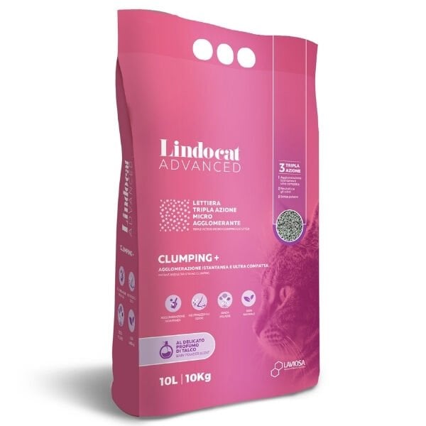 Lindocat Advanced Bebek Pudralı Ekstra Güçlü Topaklanan Gri Kedi Kumu 1 Adet 10 Lt ürünü görseli