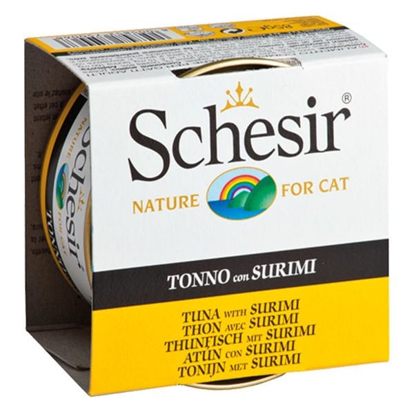 Schesir Ton Balık ve Surimi Jöleli Konserve Kedi Maması 1 Adet 85 Gr yaş konserve kedi maması