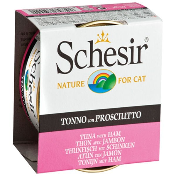 Schesir Ton Balık ve Jambonlu Jöleli Konserve Kedi Maması 1 Adet 85 Gr yaş konserve kedi maması