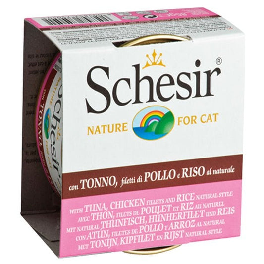 Schesir Ton Balıklı ve Tavuklu Naturel Konserve Kedi Maması 1 Adet 85 Gr yaş konserve kedi maması