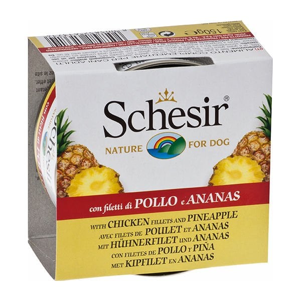 Schesir Tavuk ve Ananas Konserve Köpek Maması 1 Adet 150 Gr - Konserve Köpek Maması