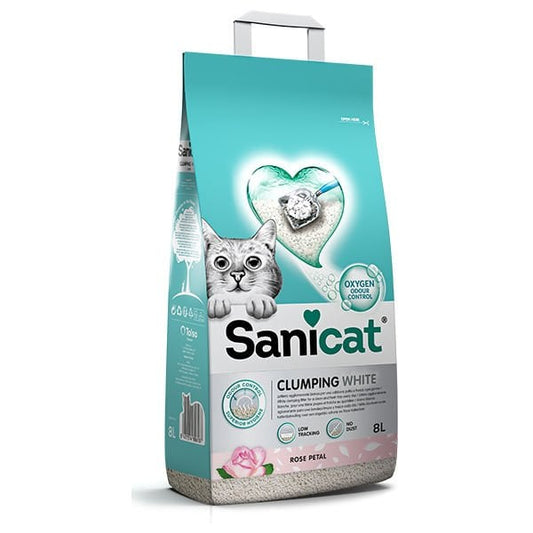 Sanicat Clumping White Gül Kokulu Topaklanan Kedi Kumu 1 Adet 8 Lt ürünü görseli