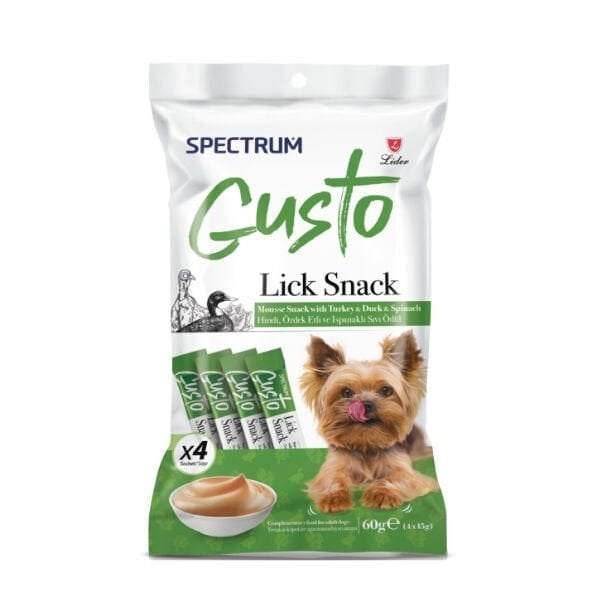 Spectrum Gusto Hindi Ördek Etli ve Ispanaklı Sıvı Yetişkin Köpek Ödül Maması 1 Adet 4x15 Gr - Köpek Ödül Maması