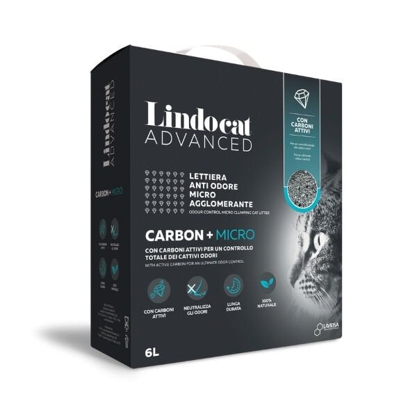 Lindocat Advanced Carbon Aktif Karbonlu Ekstra Topaklanan İnce Taneli Kedi Kumu 1 Adet 6 Lt ürünü görseli