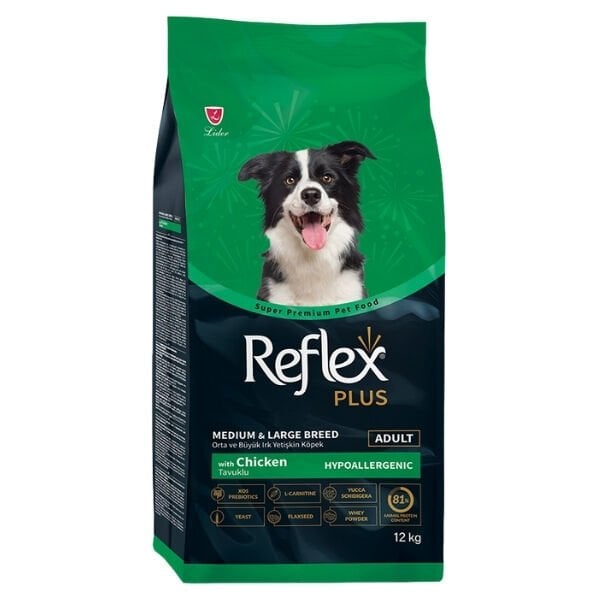 Reflex Plus Adult Orta ve Büyük Irk Tavuklu Yetişkin Köpek Maması 12 Kg - Kuru Köpek Maması