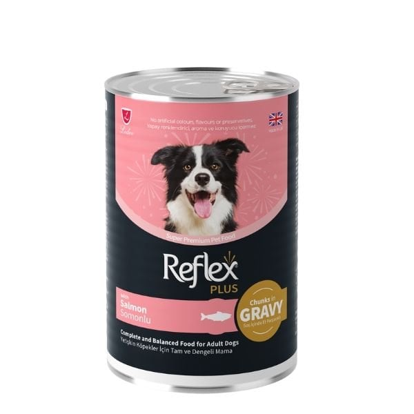 Reflex Plus Sos İçinde Somonlu Yetişkin Konserve Köpek Maması 1 Adet 400 Gr - Konserve Köpek Maması