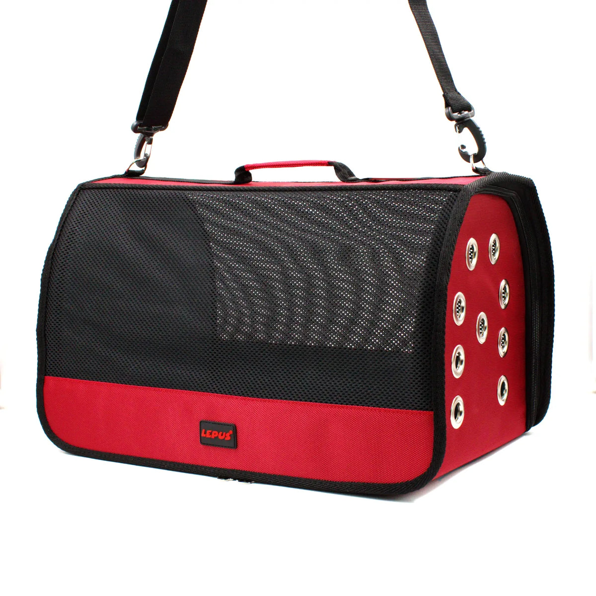 Lepus Mesh Bag Omuz Askılı Kedi ve Küçük Irk Taşıma Çantası Kırmızı 28x45x28 Cm - Kedi Aksesuarı