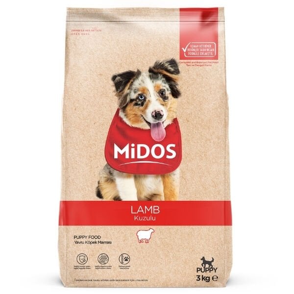 Midos Kuzu Etli ve Pirinçli Yavru Köpek Maması 3 Kg - Kuru Köpek Maması