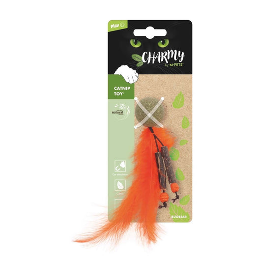 M-Pets Charmy Bugbear Catnipli Tüylü Top Kedi Oyuncağı 11.5 Cm Turuncu - Kedi Oyuncağı