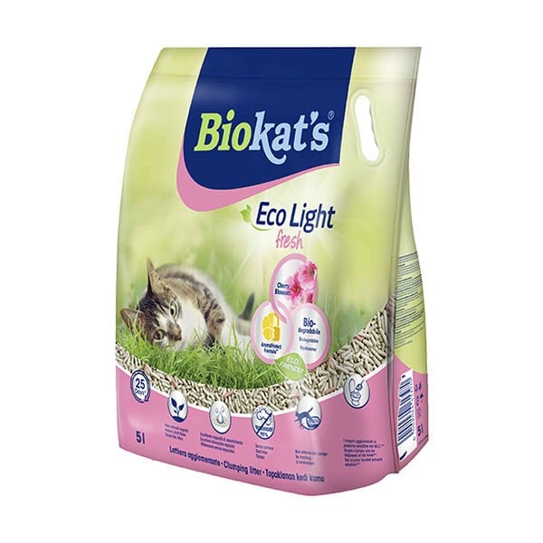 Biokats Eco Light Fresh Cherry Blossom Kiraz Çiceği Kokulu Pelet Kedi Kumu 1 Adet 5 Lt ürünü görseli