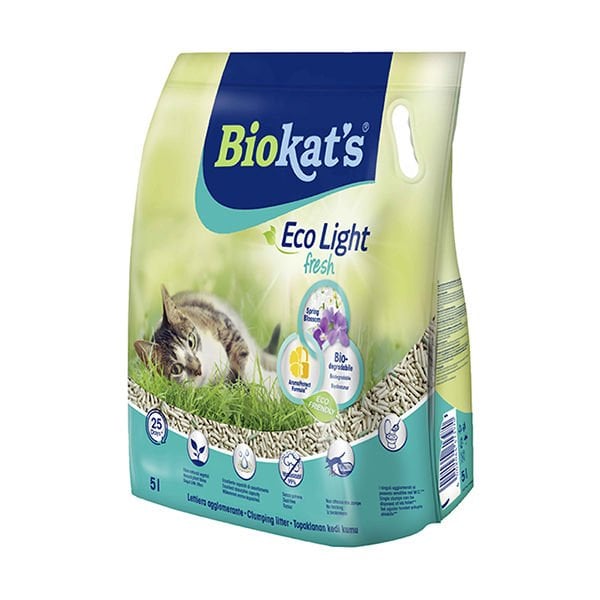 Biokats Eco Light Fresh Spring Blossom Bahar Çiçeği Kokulu Pelet Kedi Kumu 1 Adet 5 Lt ürünü görseli