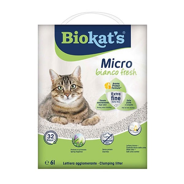 Biokats Micro Fresh Bahar Kokulu Topaklanan Doğal Kedi Kumu 1 Adet 6 Lt ürünü görseli