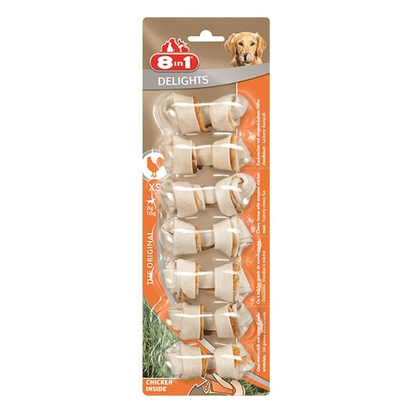 8 In 1 Delights Bones Tavuklu Köpek Kemik Ödülü Xsmall 7x84 Gr - Köpek Ödül Maması