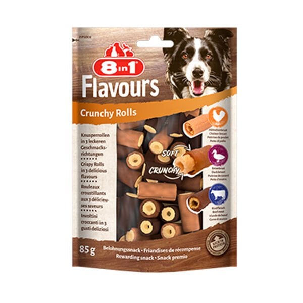 8in1 Flavours Crunchy Rolls Rulo Şeklinde Köpek Ödül Maması 1 Adet 85 Gr - Köpek Ödül Maması