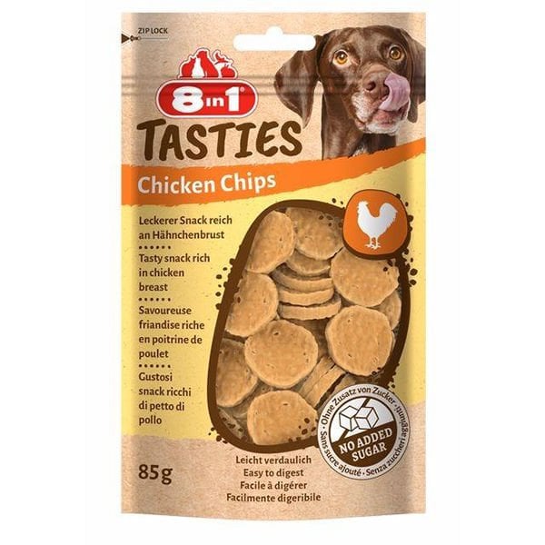 8in1 Tasties Chicken Chips Tavuklu Cips Köpek Ödül Maması 1 Adet 85 Gr - Köpek Ödül Maması