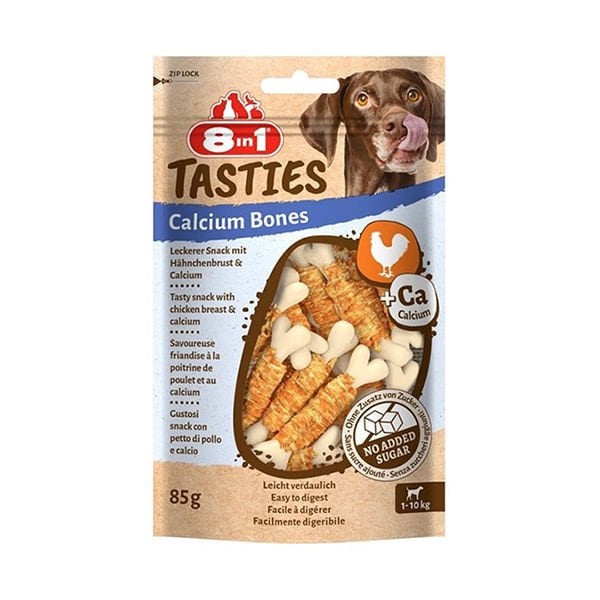 8in1 Tasties Calcium Bones Tavuklu Sargılı Köpek Kemik Ödülü 1 Adet 85 Gr - Köpek Ödül Maması