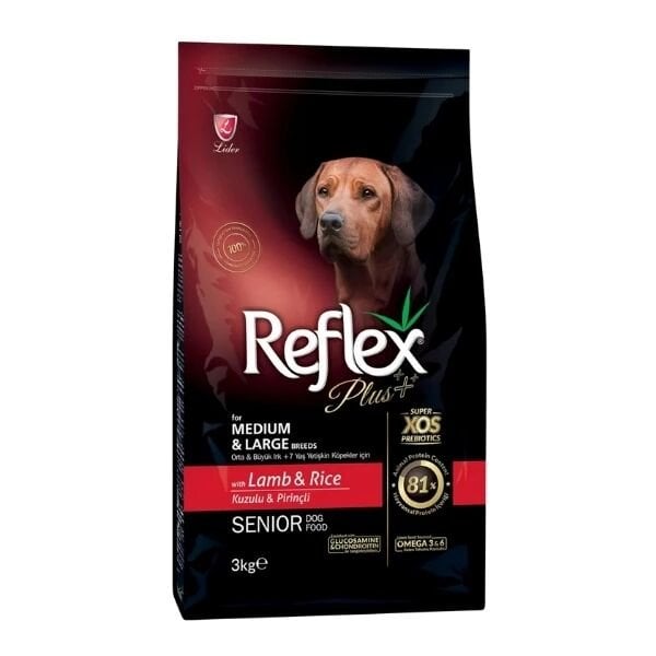Reflex Plus Kuzulu Orta ve Büyük Irk Yaşlı Köpek Maması 3 Kg - Kuru Köpek Maması