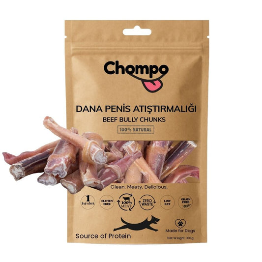 Chompo Kurutumuş Dana Penisi Parçaları Köpek Ödül Maması 100 Gr - Köpek Ödül Maması