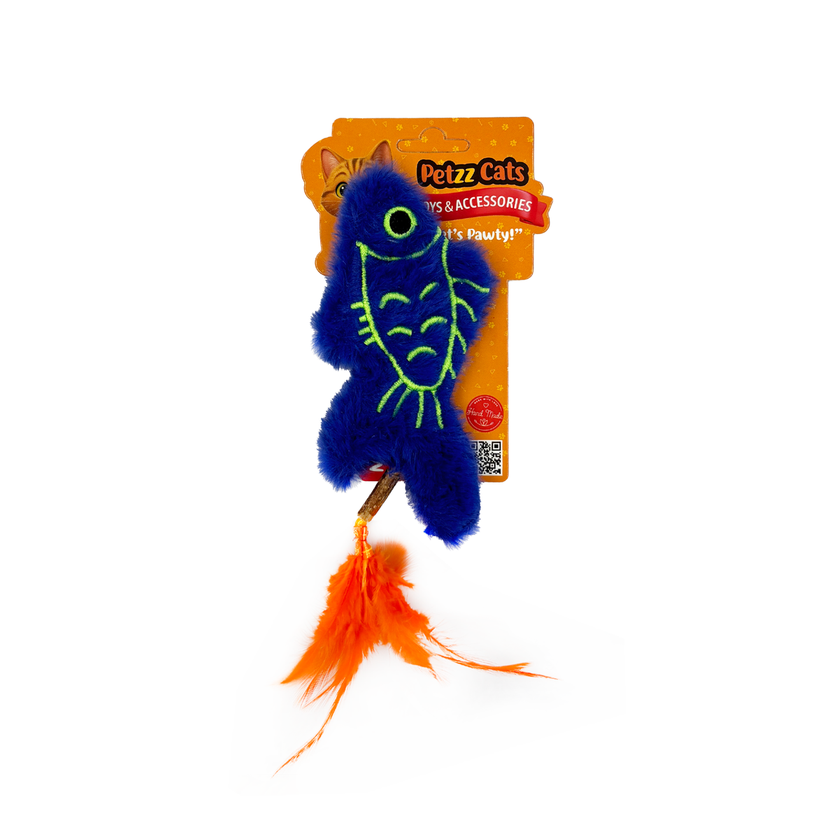 PetzzCats Fish Matatabi ve Çıngırak Sesli Peluş Kedi Oyuncağı Mavi 20x8 Cm - Kedi Oyuncağı