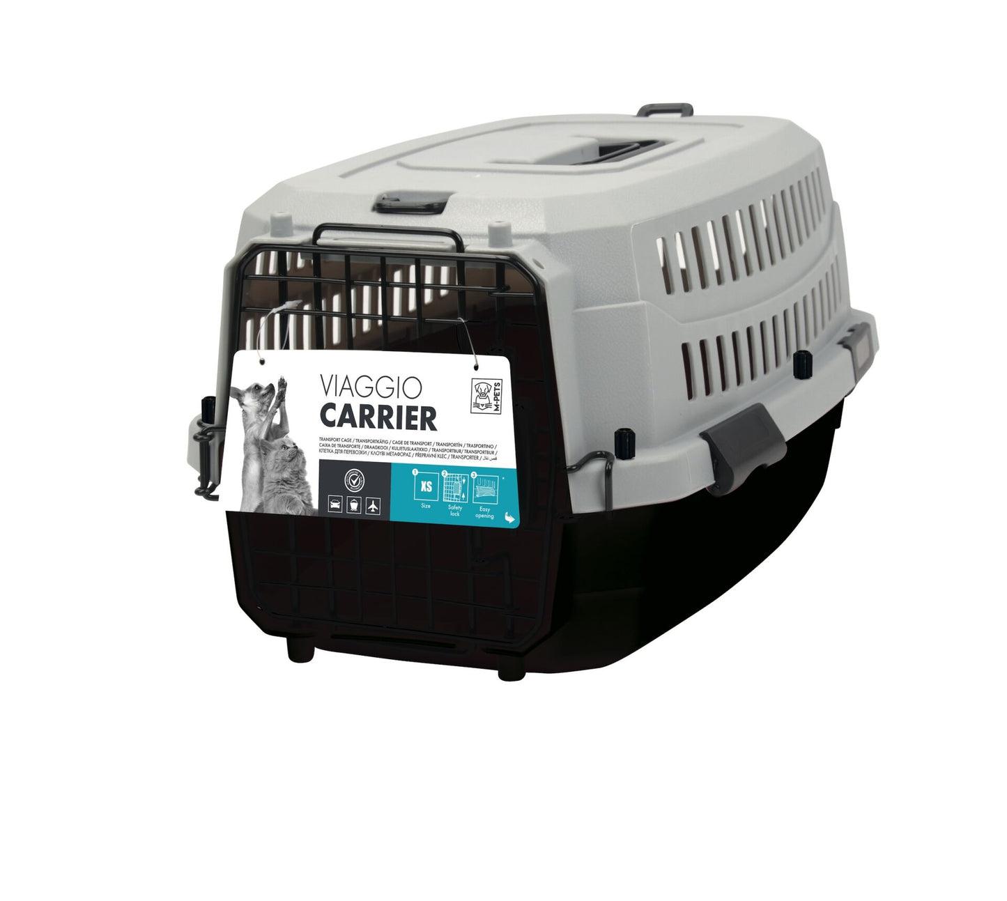 M-Pets Viaggio Carrier Iata Kedi ve Küçük Irk Köpek Taşıma Çantası 48.3x32x25.4 Cm Gri/Siyah Xsmall - Kedi Aksesuarı