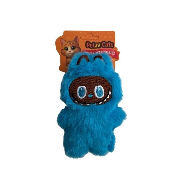PetzzCats Matatabi Labubu Peluş Kedi Oyuncağı Mavi 16x10 Cm - Kedi Oyuncağı